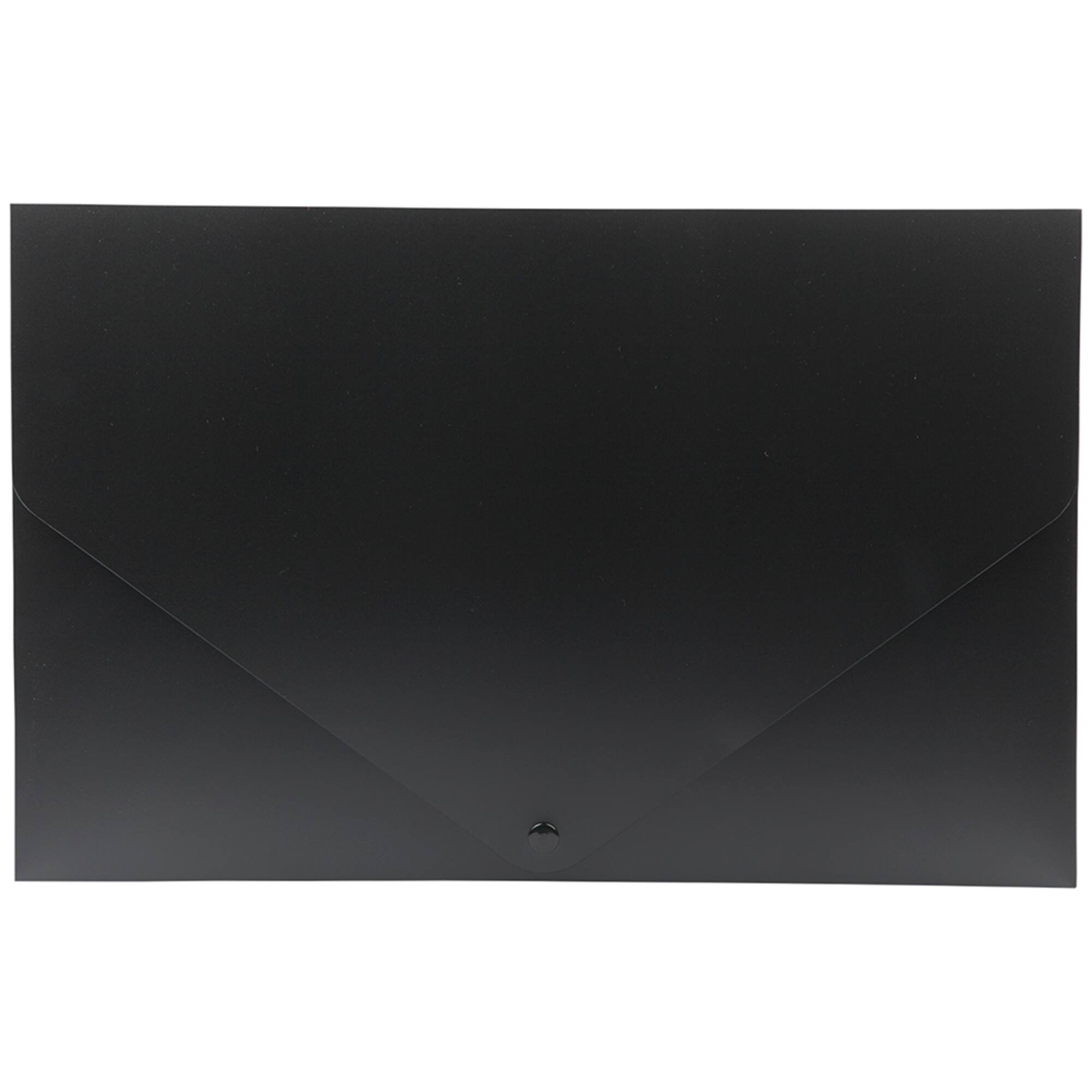 JAM Paper Black 11" x 17" Snap Closure Plastic Portfolio